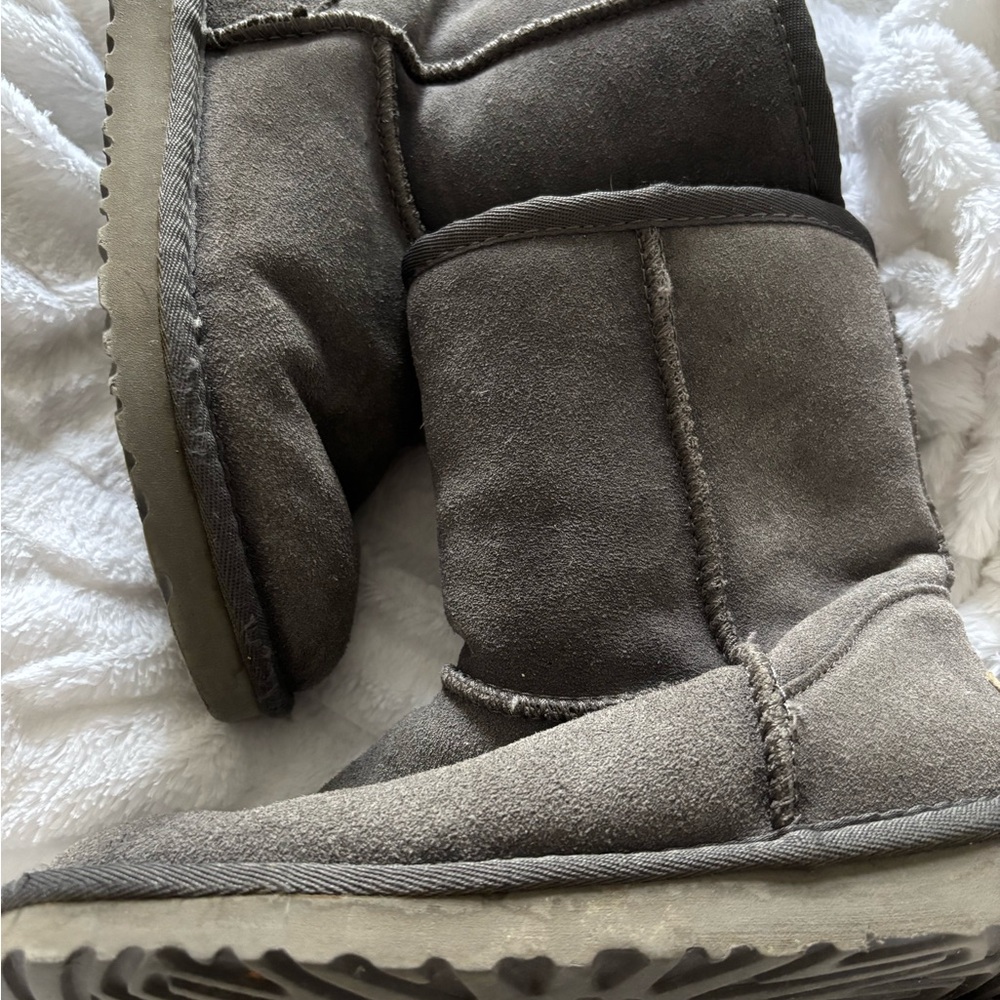 Gray Suede Winter Boots